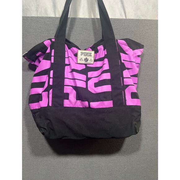 Vintage Y2K Victoria’s Secret PINK Weekender Tote Bag XL Purple/Black - Picture 1 of 16